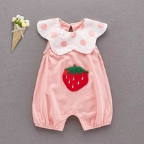 Newborn baby clothes jumpsuit summer cotton net red princess clothes out of the clothes female baby ha clothes tide clothes thin