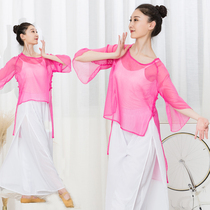 Classical dance practice clothes Elegant body rhyme yarn clothes outer cloak female summer adult body Chinese dance clothing mesh top