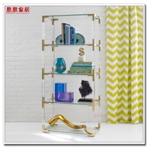 Light luxury high-end metal acrylic bookshelf transparent plexiglass material clothing store boutique jewelry display rack