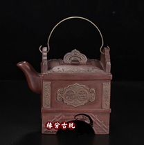 Yixing famous purple clay pot pure handmade kung fu teapot tea set bubble teapot Ruyi Xi Shi pot square pot