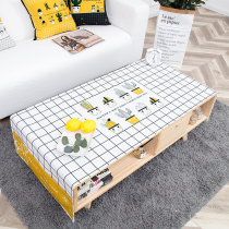 ins Small fresh cactus waterproof tablecloth literary fan Check coffee table cover cloth thickened cotton linen art