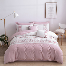 Foreign Trade Good Goods Embroidery Pure Cotton Quilt Cover Four Pieces of Embroidered Bed Bedding Pure Cotton Twill Elegant Eurostyle Wind Tite Price