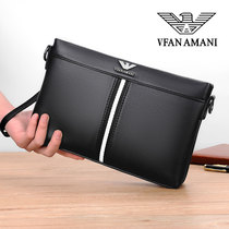 Vifang Armani Mens Handbag Clutch Bag Mens Genuine Leather Envelope Bag Hand Briefcase Jacket Bag Large Capacity Cowhide Leather