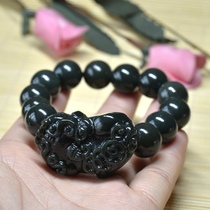 32# natural Hetian jade bracelet Jade brave lucky evil mens domineering bracelet shou chuan Stone