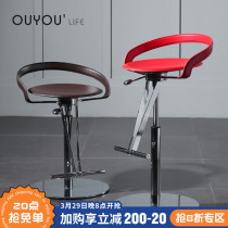 Nordic Light Lavish Bench Swivel Bar Chair Modern Minima High Chair Lift Bar Stool Creative Bar Chair High Footstool