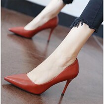 Sexy 100 Hitchhiking Pointy Single Shoe Thin Heel High Heel Shoes Women Spring 2019 New Black Working Shoes