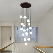 Stair chandelier modern simple light luxury creative personality Nordic Villa leaping Magic Bean loft complex building chandelier