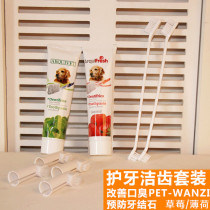 Prevention of dental calculus ~ fresh strawberry cool mint pet toothpaste toothbrush set pet toothpaste to remove bad breath