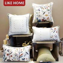 Force cotton and linen pillow cushion cushion pillow waist pillow case sofa car bedside living room waist Nordic countryside