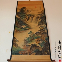 Shede calligraphy and painting Antique Chinese painting Landscape painting Middle hall painting Office living room decoration painting Mounted Banqiao New mountain water