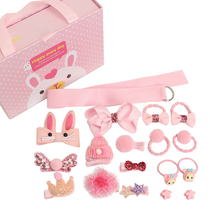 Childrens gift box set Cute headdress bow hair clip Girls hair jewelry Princess female baby germination ring Korean version