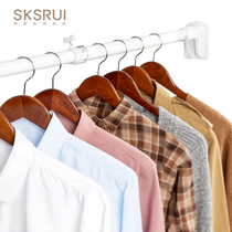 Balcony Clotheshorse clotheshorse Retractable Sun Clothes Stainless Steel Sunning Rod Single Pole Toilet Free of perforated telescopic rod