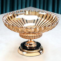 Fruit Pan Living Room Home Tea Table Light Lavish Modern Creativity High Foot Crystal Glass Fruit Tray Upscale Delicate Snack Dish