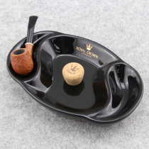 Promotion BRITISH ROYAL CROWN crown bone China 2 bucket pipe holder Ashtray Black bright