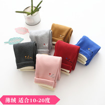 Autumn and winter male baby wearing velvet leggings baby thin Open File 0-3 years old foreign girl boneless warm 2