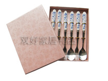 Bone China spoon Fork six sets of tableware spoon fruit fork small gift set Korea creative kitchen utensils