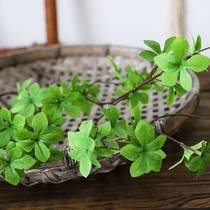 Simulation hanging clock Japanese horse drunk wood branch Nordic ins Green tree leaf flower arrangement Living room entrance decorative flower Fake flower