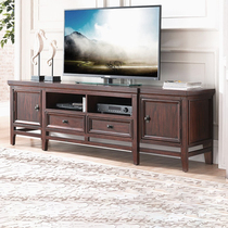American TV cabinet Solid wood floor cabinet Living room light luxury coffee table TV cabinet combination postmodern size apartment furniture