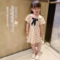 Girls dress 2021 Summer new French style foreign gas v collar butterfly with bubbly sleeveless baby girl long dress