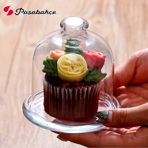 Turkey imported glass plate cake cover storage glass cover decoration creative European transparent snack plate pastry plate