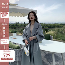 2021 Winter double-sided cashmere coat women long over the knee loose thickening temperament 100% wool jacket women