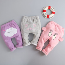 Men and women Baby plus velvet pants big pp leggings baby outside wear fart baby child thin velvet 1-3 years old 2 Spring and Autumn Cotton