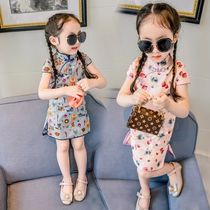 Girl dress summer 2021 new childrens foreign style skirt 1-3 years old 5 summer Women baby cheongsam dress