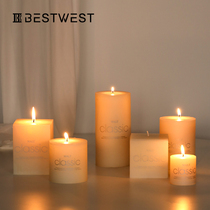 BEST WEST white candle ornaments Modern simple candlelight dinner table props Home soft decorations