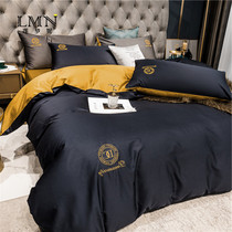 Bedding autumn and winter European-style simple high-end 80 cotton pure cotton bed sheet quilt cover light luxury wind bed cover four-piece set