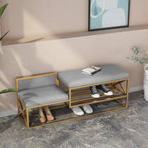 Nordic backrest to enter the house to change shoes and stools at the door of the home to wear shoes and stools soft bag cushion can sit on the shoe cabinet and stools integrated