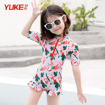 Childrens swimsuit girl little princess Korea 2021 new girl one-piece bikini swimsuit small medium and large swimsuit