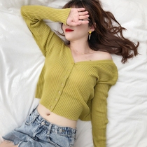 mumu ice silk knitted cardigan womens summer thin loose Korean version of foreign color wild sunscreen shirt outside short coat