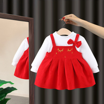 Girl Net red suit foreign style 2021 new autumn childrens clothes baby Autumn little girl princess two-piece set