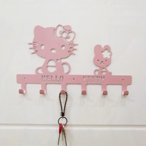 Cartoon adhesive hook creative decoration wrought iron wall hanging wall hook porch glue non-perforated key clothes hook