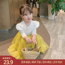 Little pudding baby baby childrens clothing 2021 New baby autumn clothes Western style cotton T-shirt children long sleeve girl coat tide