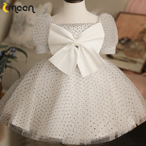 Baby girl one year old dress spring and autumn childrens piano performance host high-end foreign-atmosphere princess skirt puffy gauze