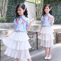 Female Great Boy Dress Suit Summer 2020 New 15 Year Old Girl Princess Dress Fluffy Dress Two Sets