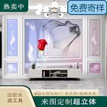TV background wallpaper 8d relief three-dimensional wall cloth wallpaper decoration modern Nordic style simple national style self-adhesive wall cloth