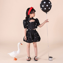 Homemade girls foreign style suit net red summer clothes childrens summer baby bubble sleeve top bud shorts two-piece set