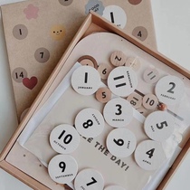 Custom INS High Definition Wooden Calendar Perpetual Calendar Adjustable Monthly Nursery Home Decor Prop Ornament