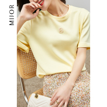 MIJOR hands one letter T minimis loose 100 lap embroidery T-shirt half sleeve female blouse 2022 spring new