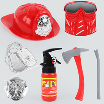 Fireman Sam toy set Fire extinguisher hat Boy childrens clothes tools House simulation