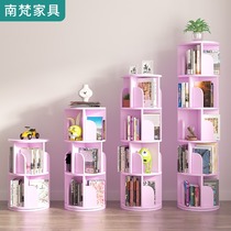 Simple rotating bookshelf Childrens rack painted frame floor Home Economy Type of living room Primary school pupil Brief book cabinet