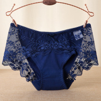 Exit Japan Big Brands Original List Foreign Trade High Quality Pure Cotton Female Triangle Underwear Big Code Sexy Lace Mid Waist No Mark