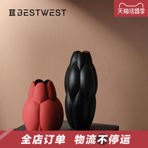 BEST WEST designer high temperature porcelain pendulum pieces Creative showroom Ceramics Big Vase Soft Decorations Furnishing Light Lavish