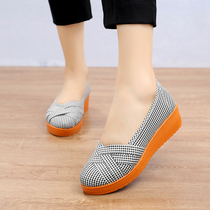 Old Beijing Cloth Shoes Women Fashion style Spring Summer with soft bottom light One foot pedal to work comfortable and shallow working shoes