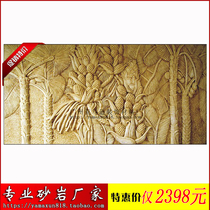 Art sandstone three-dimensional relief fruit F007 FRP imitation copper background wall sand sculpture decorative stone art stone