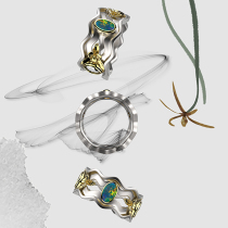 JLINN silver orchid 925 silver orchid ring ear hanging Wylon Flying Star Model 520 festival girlfriend