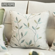 Cushion pillow backrest pillow bedside office sofa chair American Nordic cotton and linen embroidery with core