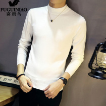 Fugui Bird Sweater Men's Half High Neck Thick Korean Autumn and Winter Trend Slim Warm and Cashmere Wool Sweater Knitted Shirt